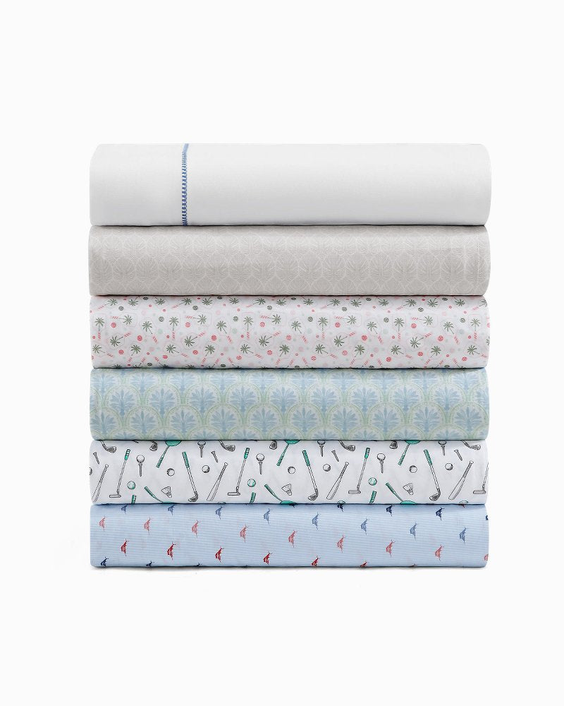 Iconic Marlin 4-Piece King Sheet Set - Blue/Red