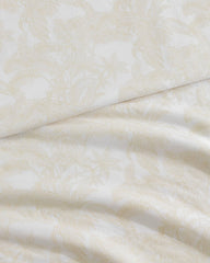 Legacy Fronds 4-Piece Queen Sheet Set - White/Lt Beige