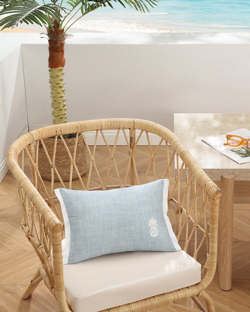 Ocean Bay Pineapple Decorative Pillow - Light Blue