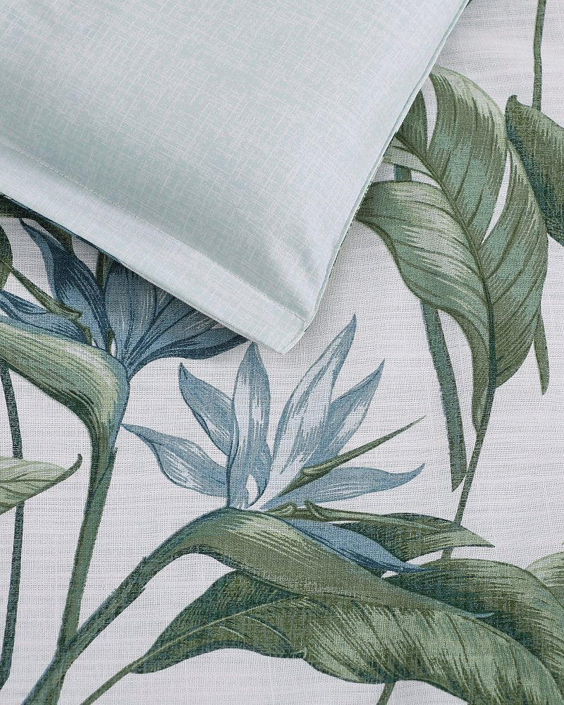 Birds of Paradise Reversible 3-Piece Full/Queen Comforter Set - Blue/Greenblue