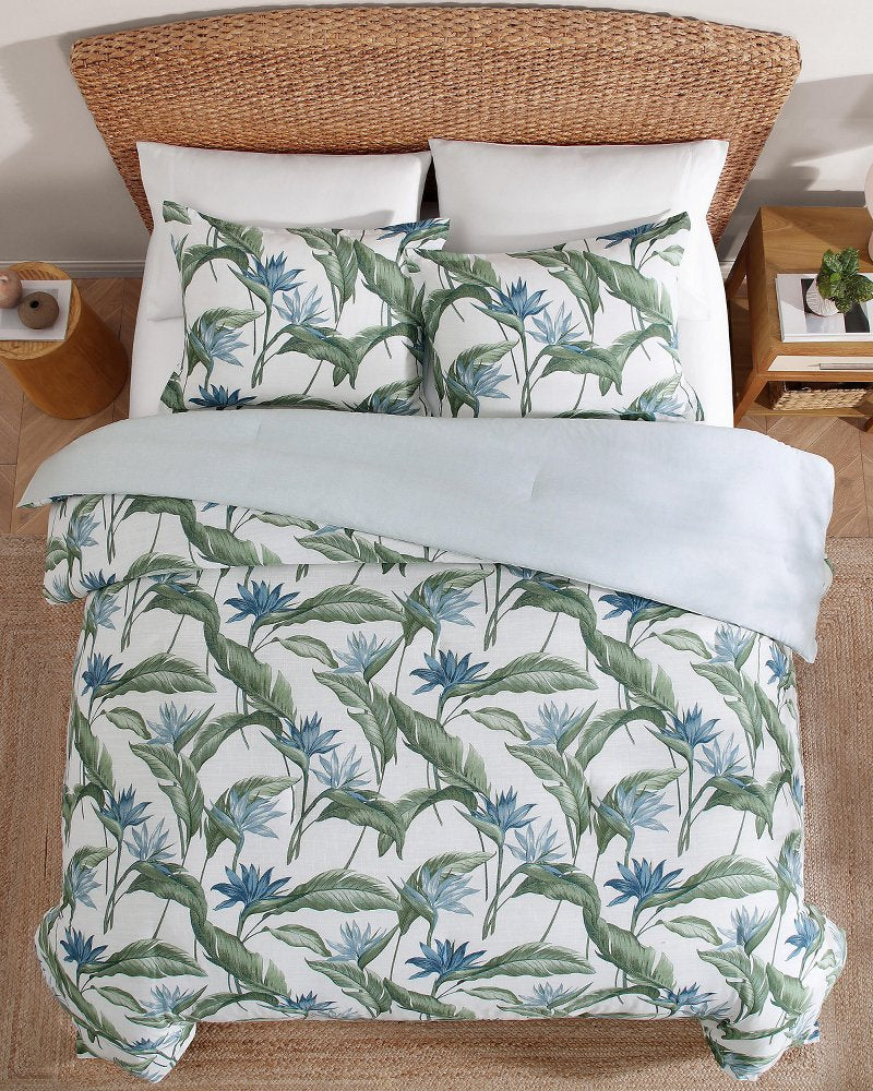 Birds of Paradise Reversible 3-Piece Full/Queen Comforter Set - Blue/Greenblue