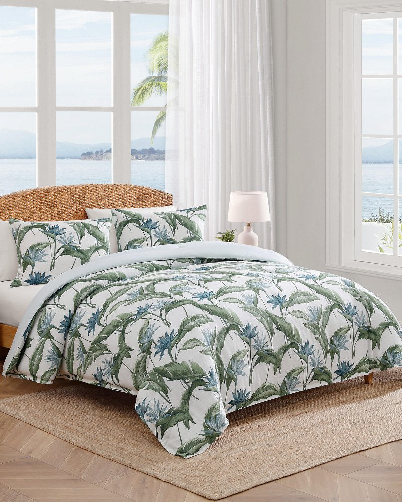 Birds of Paradise Reversible 3-Piece Full/Queen Comforter Set - Blue/Greenblue