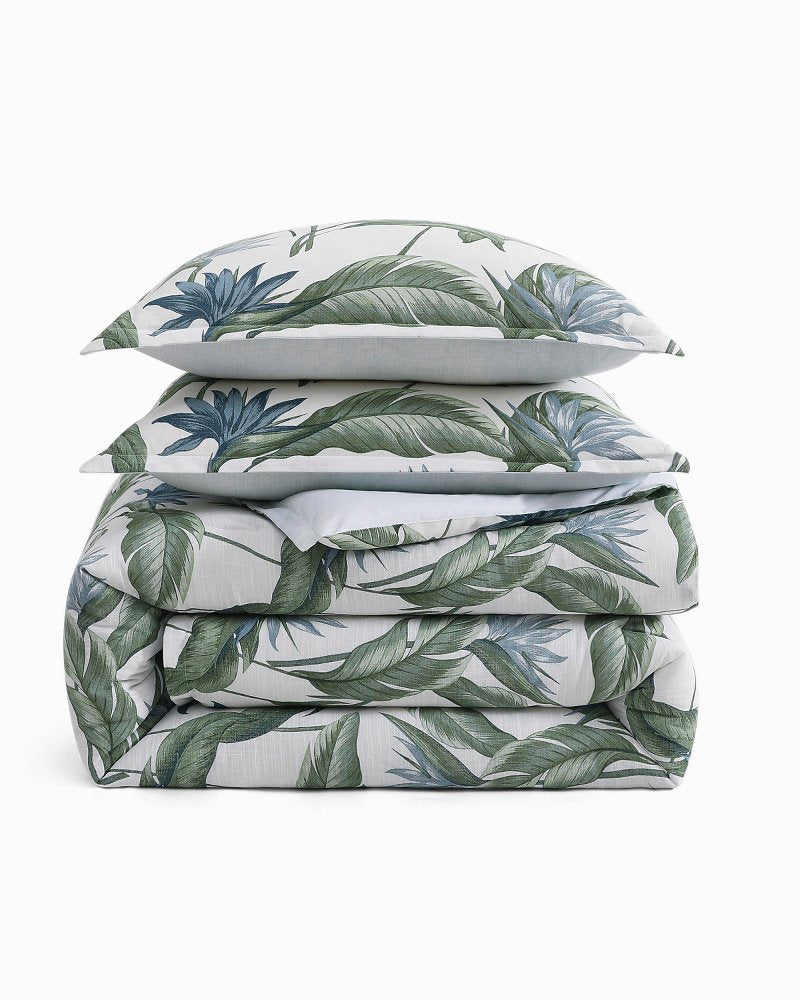 Birds of Paradise Reversible 3-Piece King Comforter Set - Blue/Greenblue