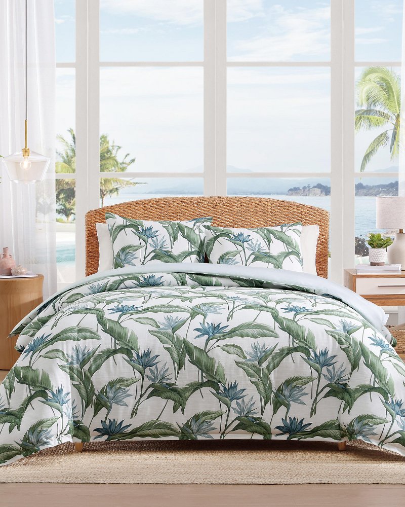 Birds of Paradise Reversible 3-Piece King Comforter Set - Blue/Greenblue