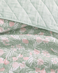 Pineapple Bloom 3-Piece King Quilt Set - Pink/Greenpistachio Green
