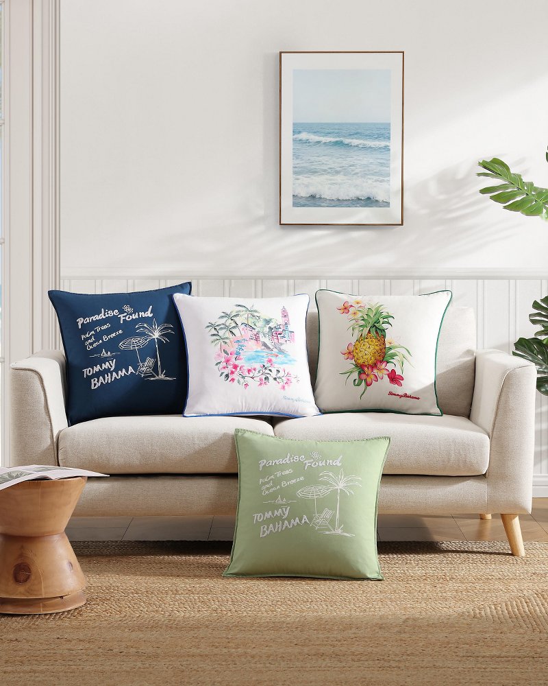 Watercolor Scenic Decorative Pillow - Pink/Blue