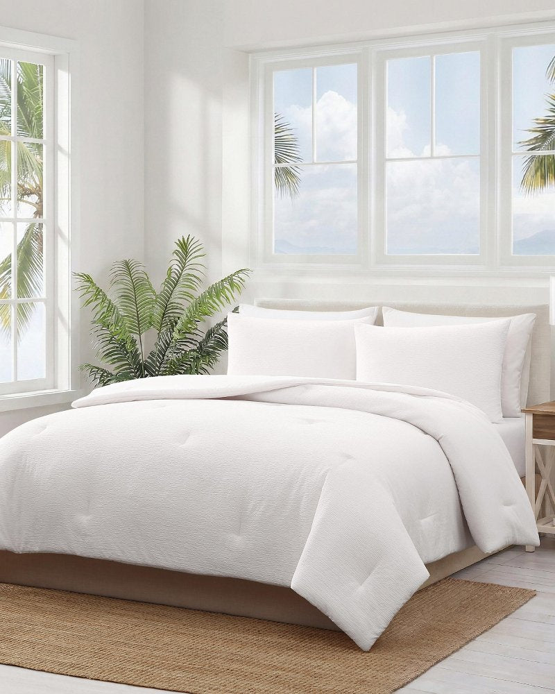 Pebble Texture Reversible 3-Piece Full/Queen Comforter Set - White