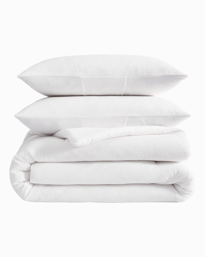 Pebble Texture Reversible 3-Piece King Comforter Set - White