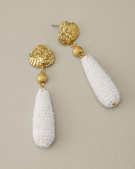 Royal Coast Seed Bead Drop Earrings - Gold