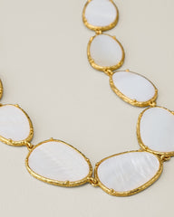 Royal Coast Mother of Pearl Statement Necklace - Gold