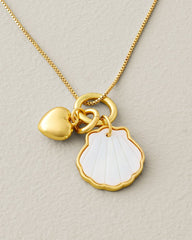 Royal Coast Shell Charm Necklace - Gold