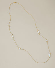 Royal Coast Mother of Pearl Station Necklace - Gold