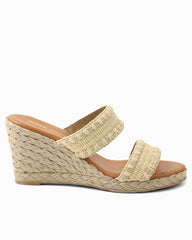André Assous Nolita Stitched Raffia Wedges - Sand