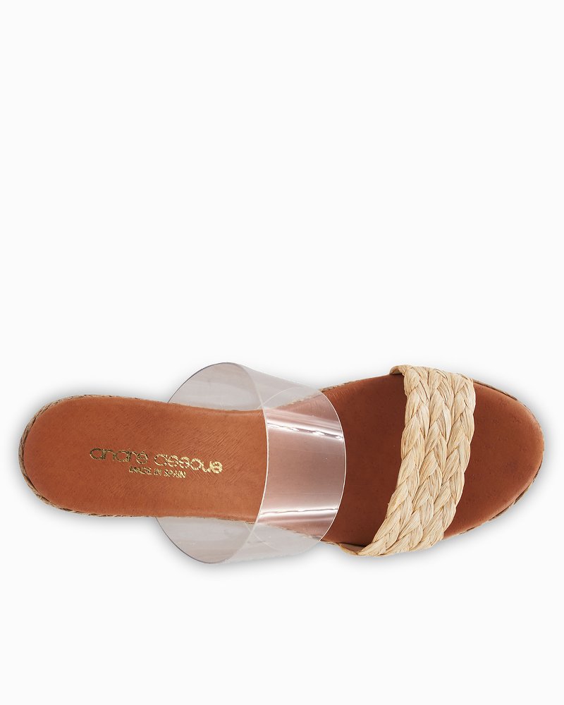 André Assous Anfisa Slide Wedges - Clear/Beige