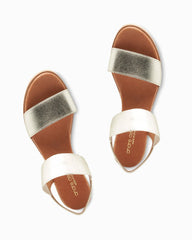 André Assous Neveah Metallic Wedges - Platinum