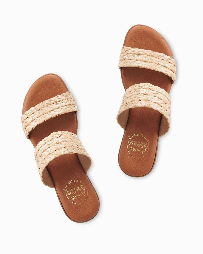 André Assous Narice Raffia Featherweights Sandals - Beige