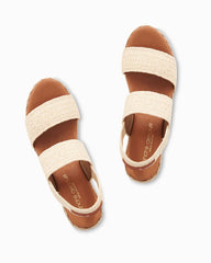 André Assous Allison Stretch-Raffia Wedges - Natural