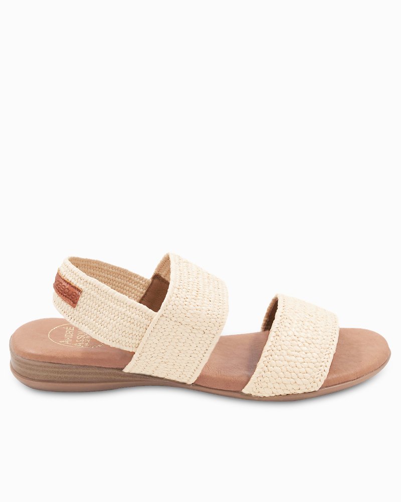 André Assous Nigella Natural Stretch-Raffia Featherweights Sandals - Natural