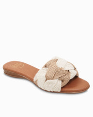 André Assous Nahala Knotted Raffia Featherweights Sandals - Natural/White