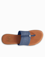 André Assous Nice Stretch-Raffia Featherweights Sandals - Navy