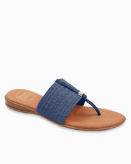 André Assous Nice Stretch-Raffia Featherweights Sandals - Navy
