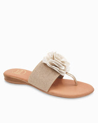 André Assous Nara Beige Stretch-Raffia Featherweights Sandals - Beige/Platino