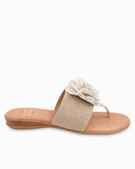 André Assous Nara Beige Stretch-Raffia Featherweights Sandals - Beige/Platino