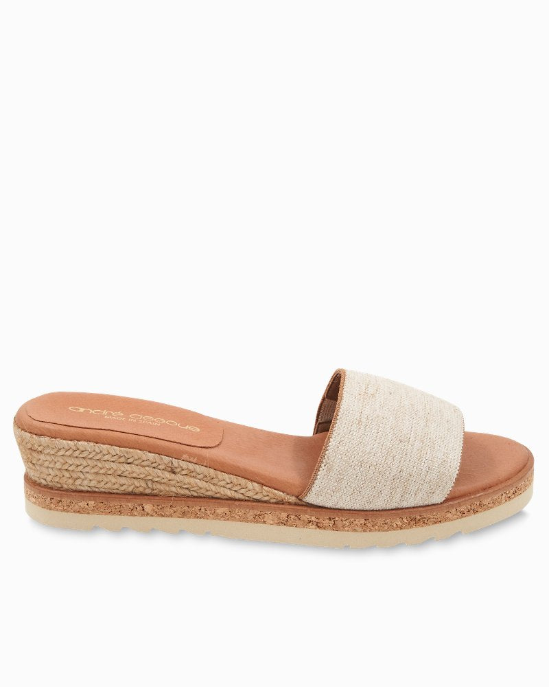 André Assous Nessie Espadrille Wedge Sandals - Beige Linen