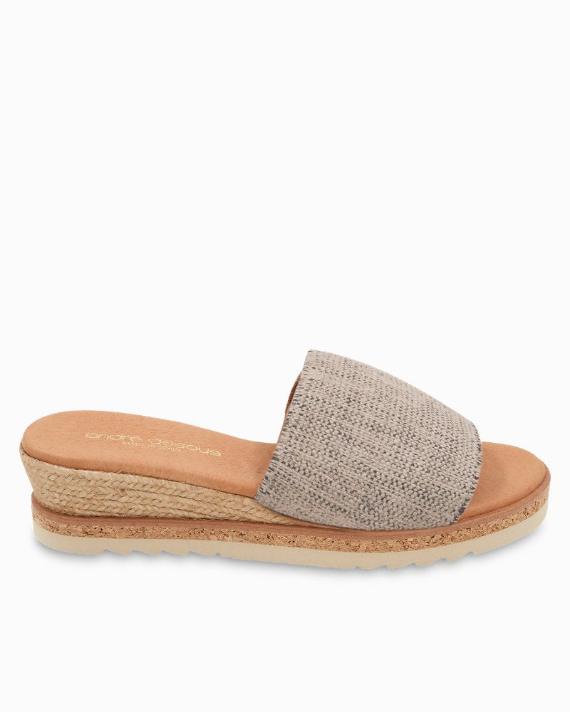 André Assous Nessie Jute Espadrille Wedges - Black/Beige