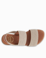 André Assous Nigella Stretch-Linen Featherweights Sandals - Natural/Platino