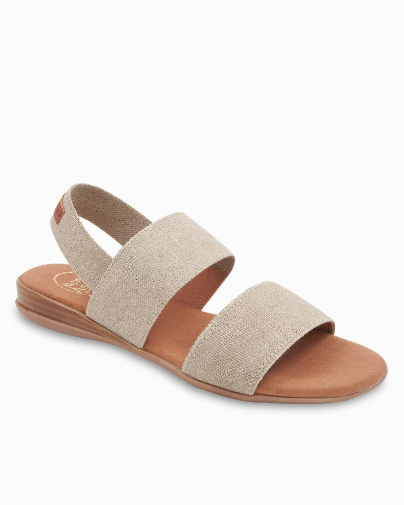 André Assous Nigella Stretch-Linen Featherweights Sandals - Natural/Platino