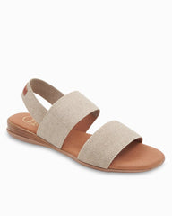 André Assous Nigella Stretch-Linen Featherweights Sandals - Natural/Platino