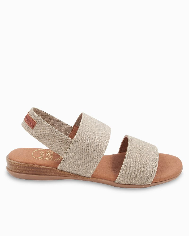 André Assous Nigella Stretch-Linen Featherweights Sandals - Natural/Platino