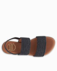 André Assous Nigella Black Stretch-Raffia Featherweights Sandals - Black