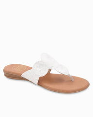 André Assous Nikky Raffia Featherweights Sandals - White