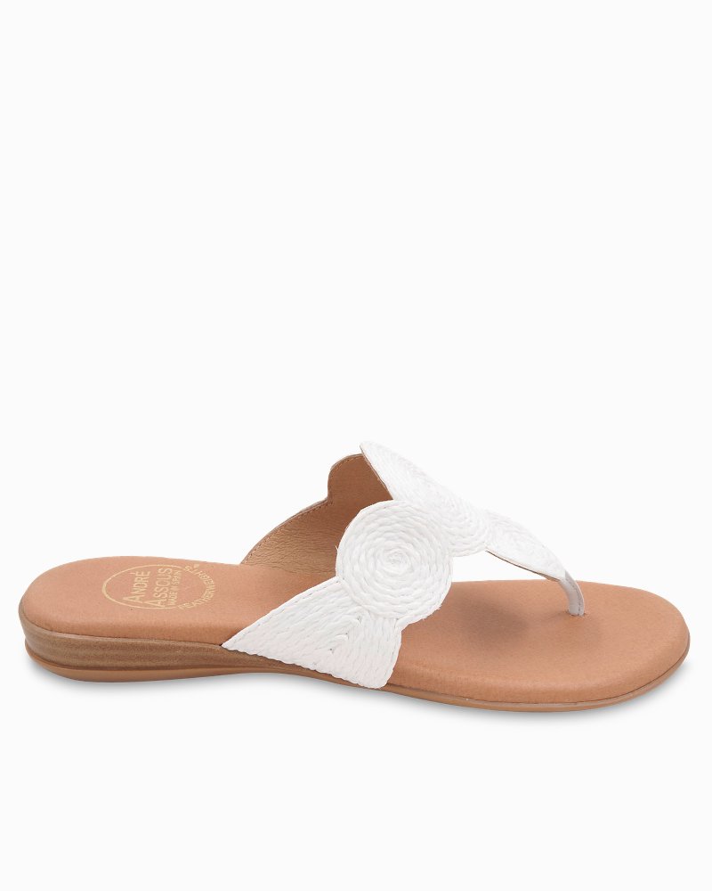 André Assous Nikky Raffia Featherweights Sandals - White