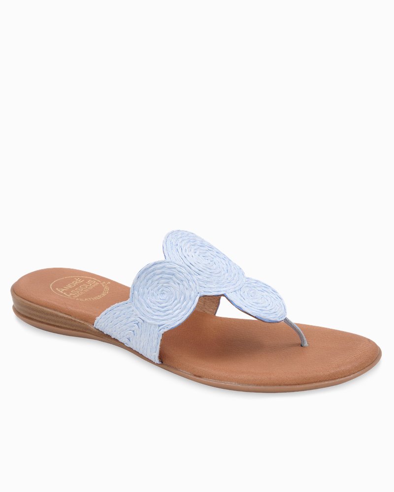 André Assous Nikky Raffia Featherweights Sandals - Ice Blue