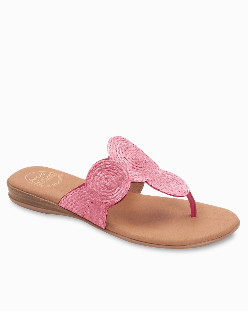 André Assous Nikky Raffia Featherweights Sandals - Fuchsia