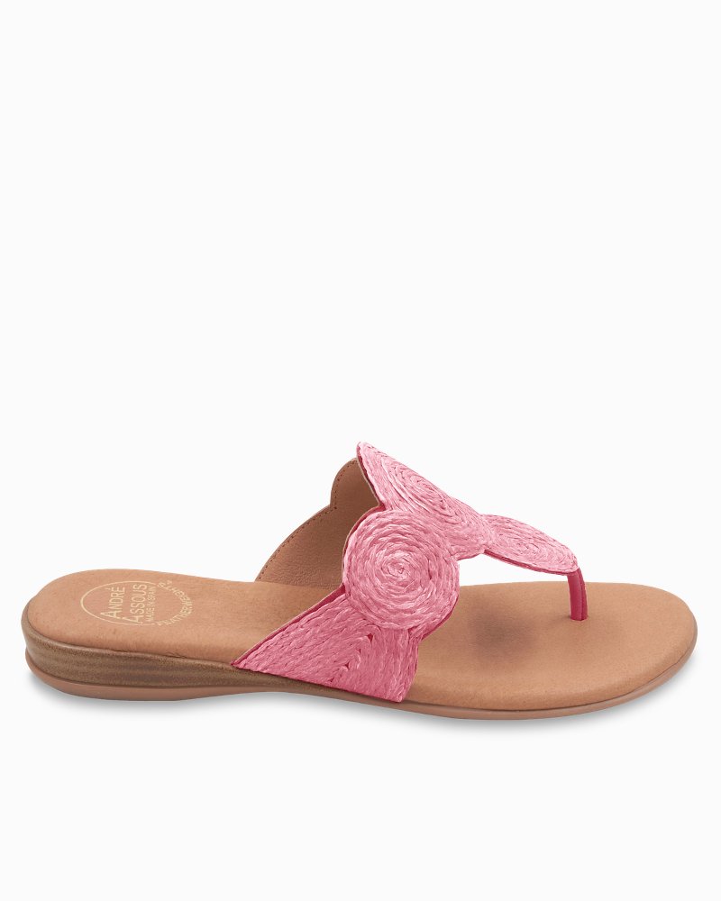 André Assous Nikky Raffia Featherweights Sandals - Fuchsia