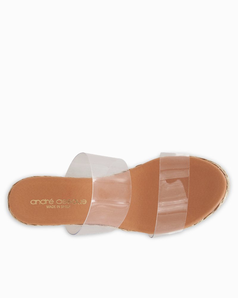 André Assous Nori Clear Metallic Wedges - Clear/Gold