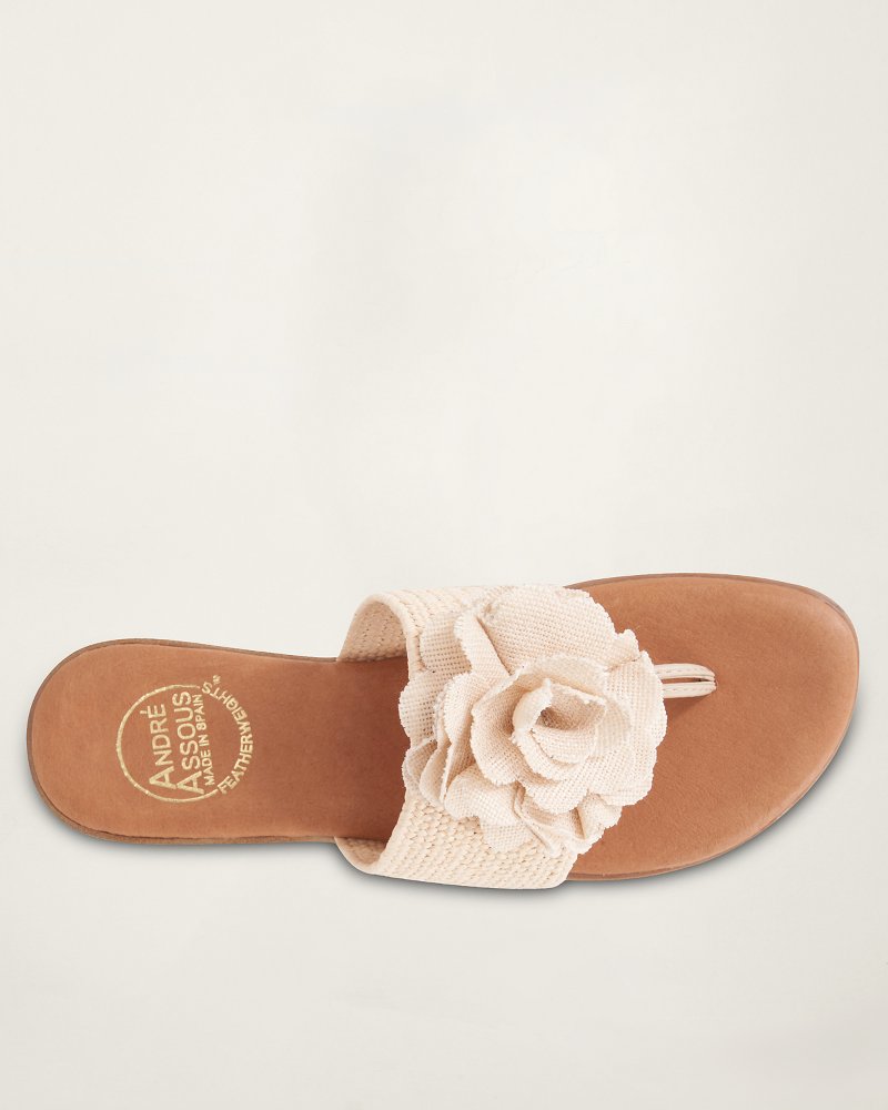 André Assous Nara Natural Stretch-Raffia Featherweights Sandals - Natural