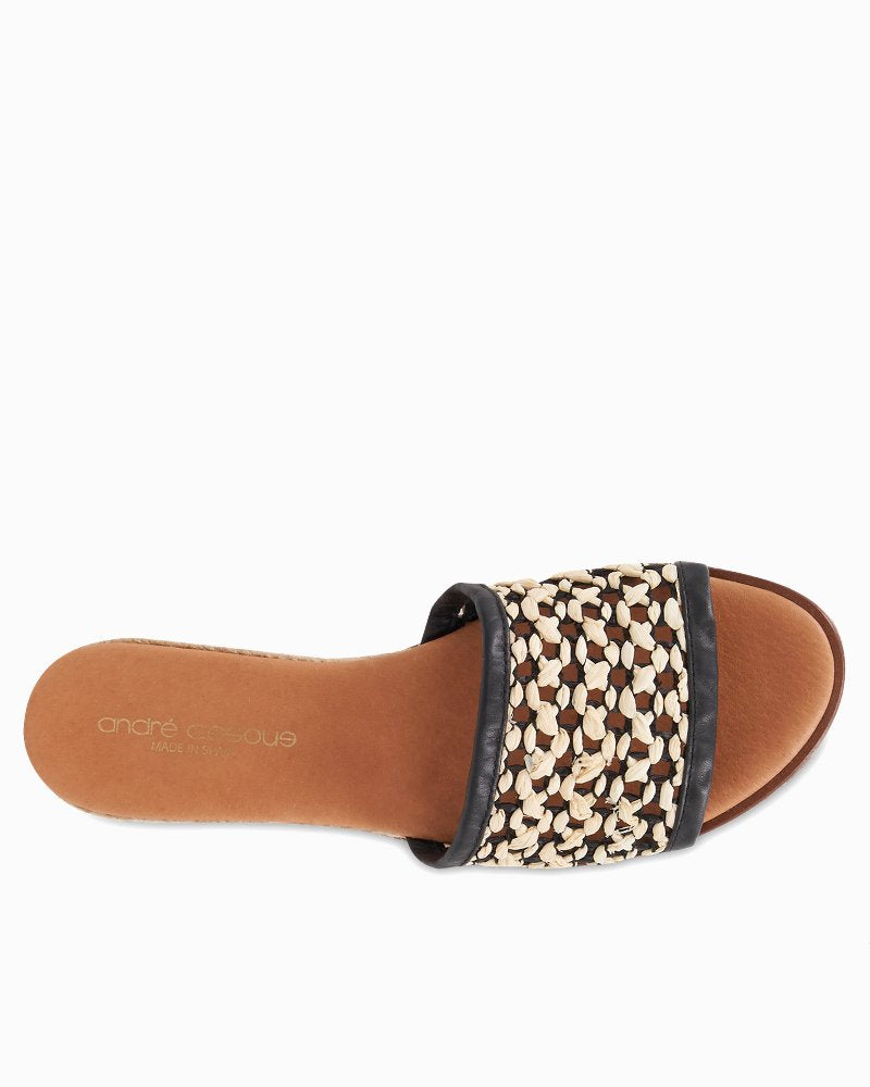 André Assous Nessie Raffia Espadrille Wedges - Natural/Black