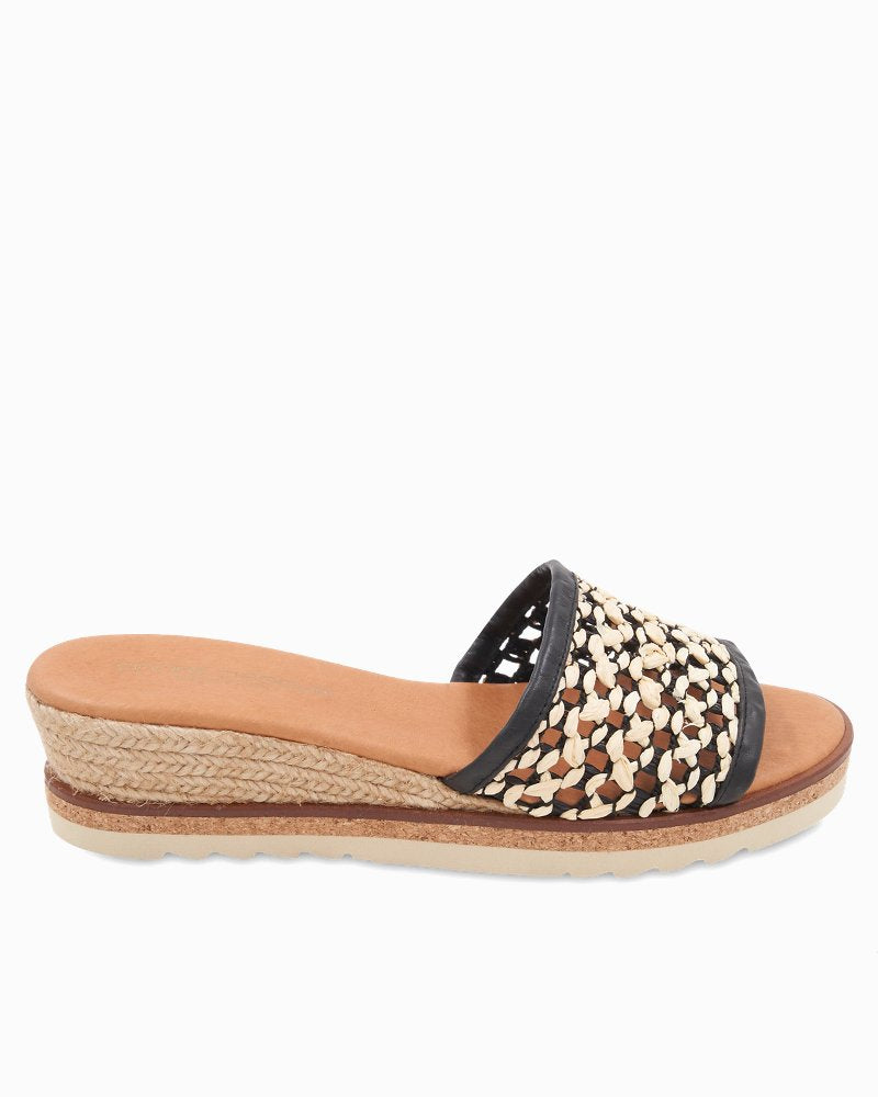 André Assous Nessie Raffia Espadrille Wedges - Natural/Black
