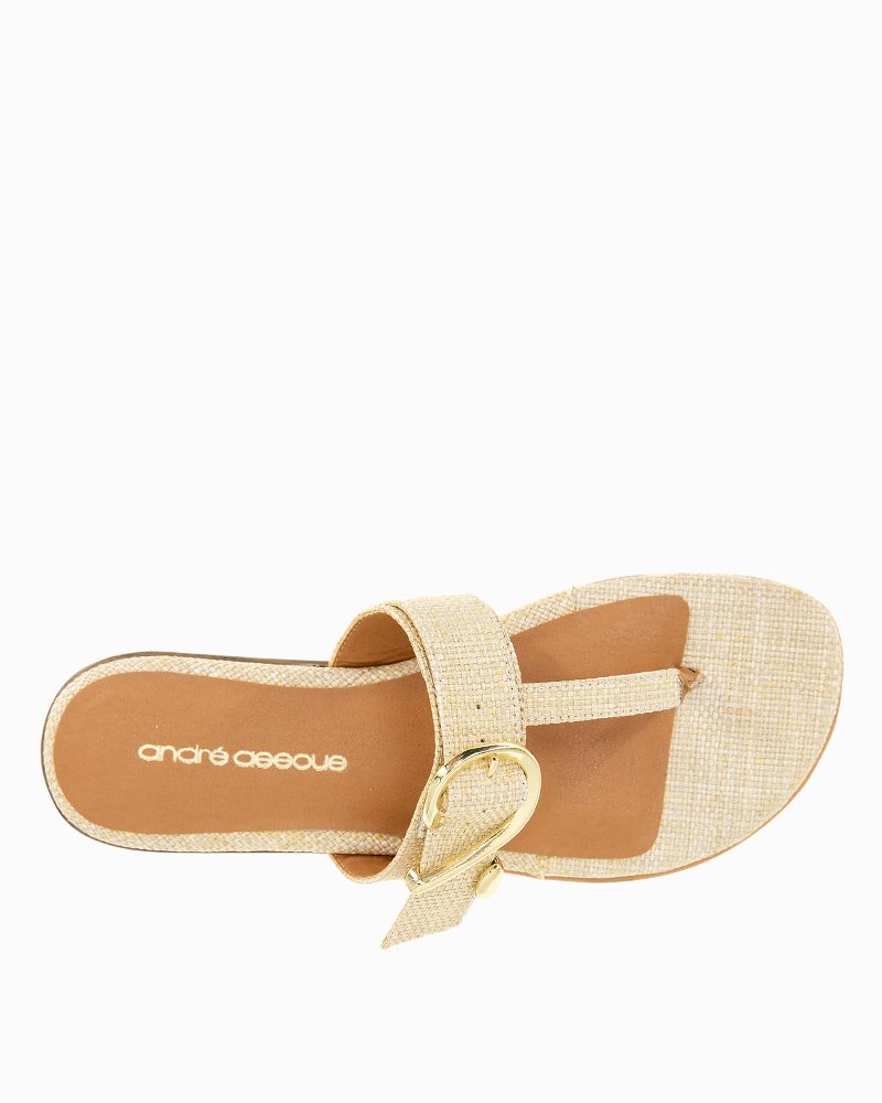 André Assous Nix Beige Raffia Sandals - Beige Raffia