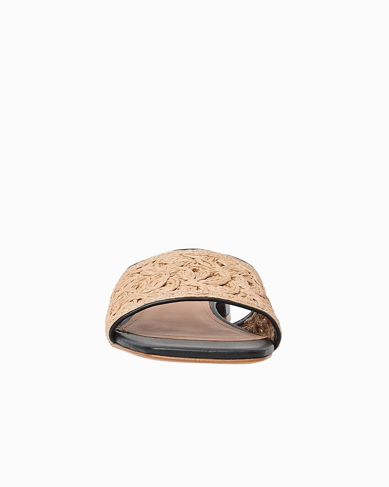 André Assous Jacin Raffia Sandals - Natural/Black