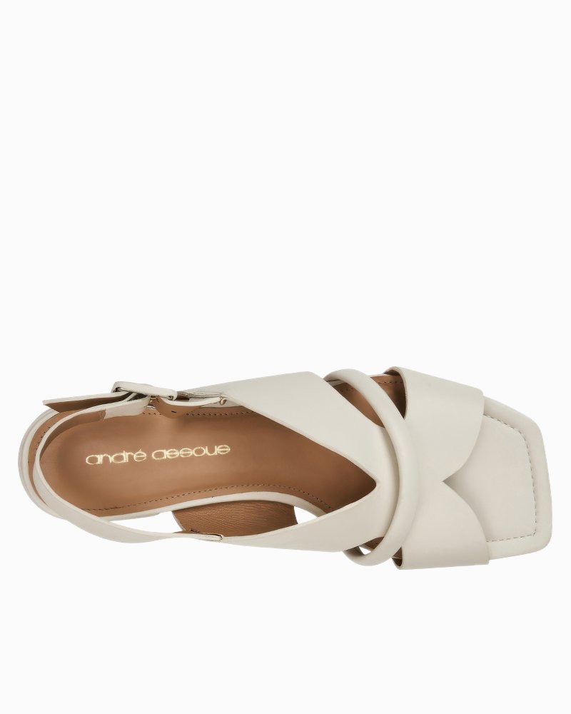 André Assous Journee Sandals - Vanilla Leather