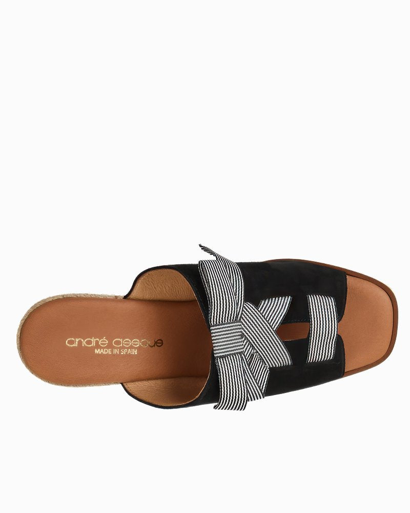 André Assous Mason Suede Wedges - Black Suede