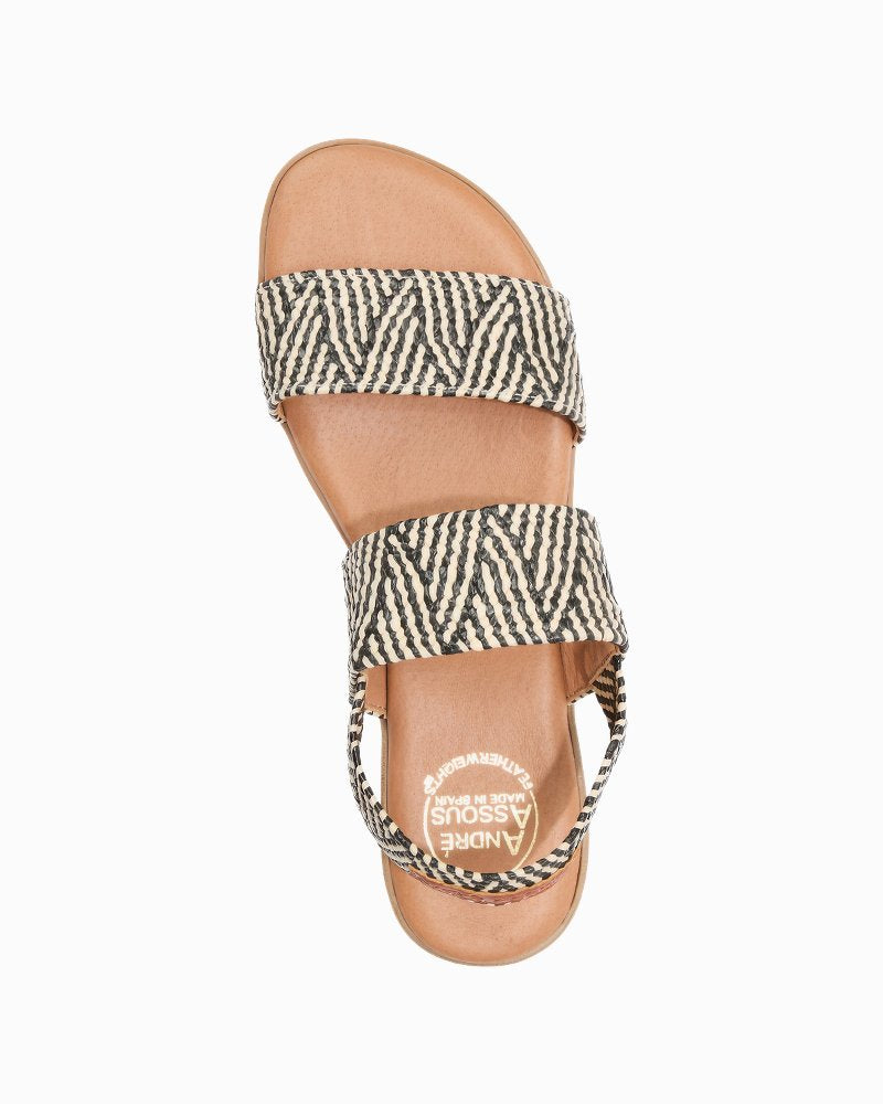 André Assous Nigella Woven Featherweights Sandals - Natural/Black