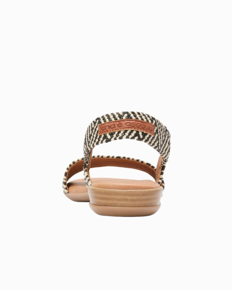 André Assous Nigella Woven Featherweights Sandals - Natural/Black