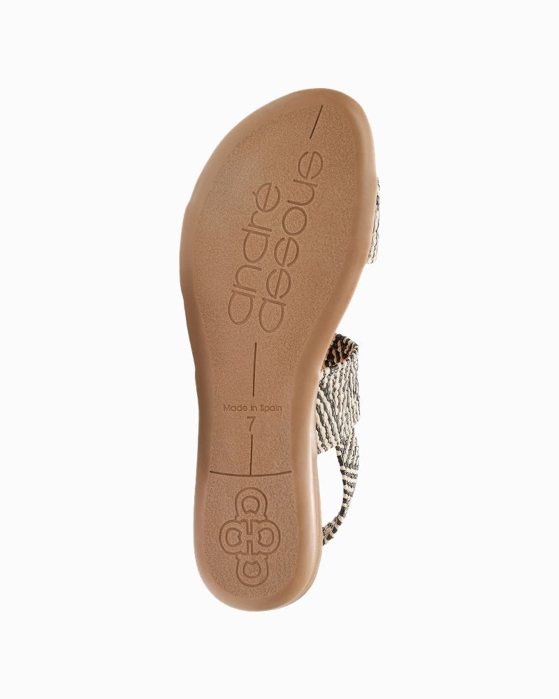 André Assous Nigella Woven Featherweights Sandals - Natural/Black